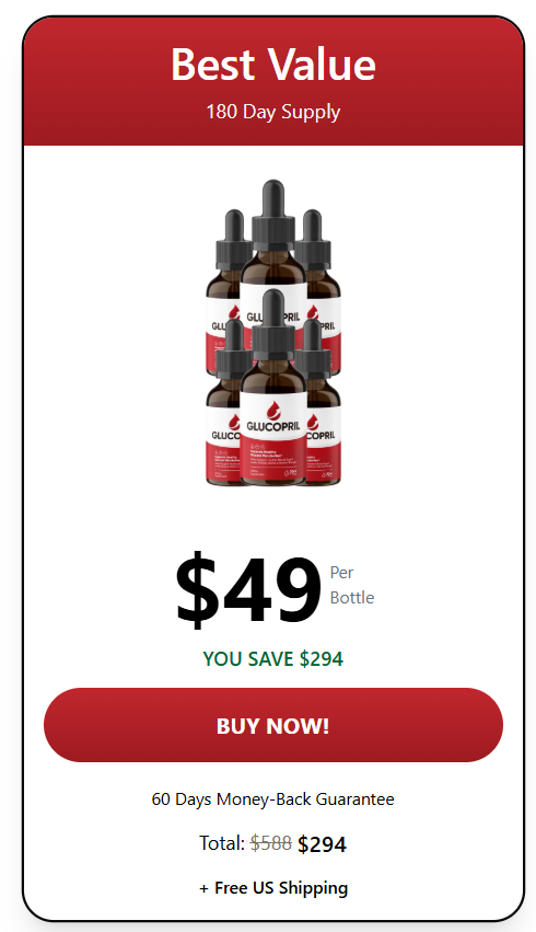Buy GlucoPril 6 Bottle